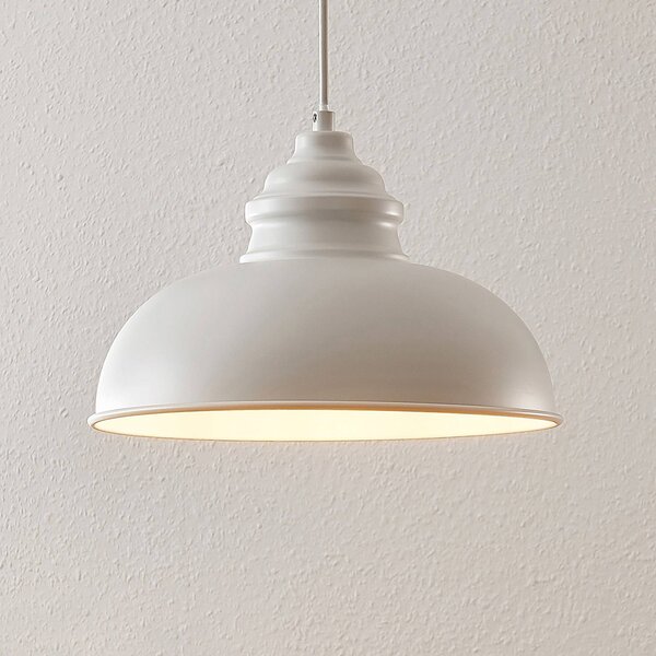 Lampa wisząca Cliona Lindby, możliwość ściemniania, biały / opal, salon / jadalnia, metal, vintage