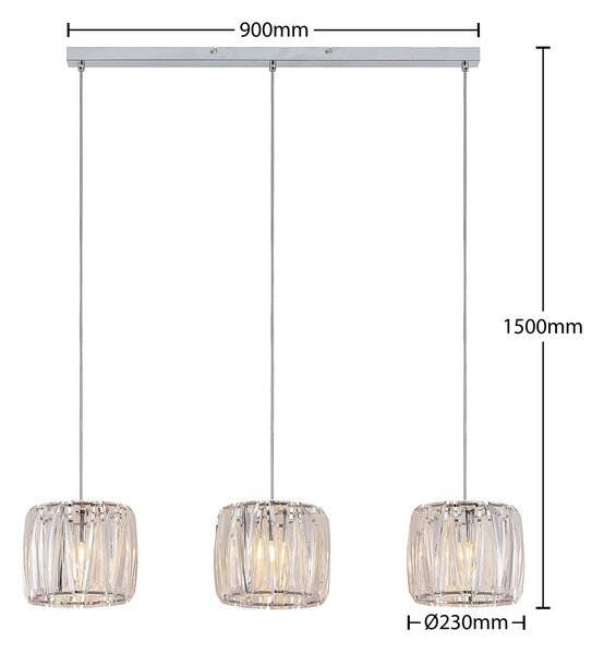 Lampa wisząca Sofia Lindby, możliwość ściemniania, przezroczysty / transparentny, salon / jadalnia, tworzywo sztuczne