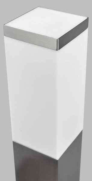 G & L Handels GmbH Słupek oświetleniowy 400166, stal nierdzewna z 2 gniazdami 400166, aluminiowy / szary / cynkowy, stal szlachetna, nowoczesny