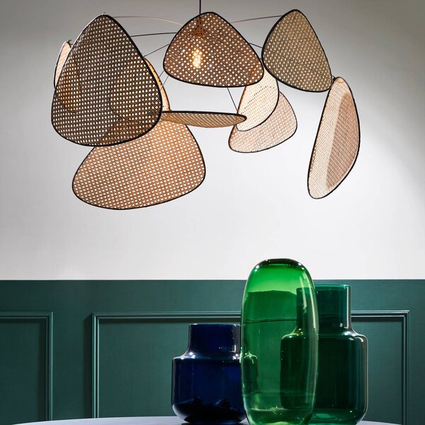 MARKET SET Lampa wisząca designerska Screen XL, możliwość ściemniania, jasne drewno, salon / jadalnia, drewno, design