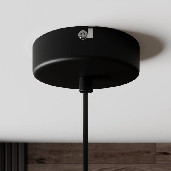 Lampa wisząca Cliona Lindby, możliwość ściemniania, czarny, salon / jadalnia, metal, nowoczesny