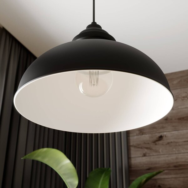 Lampa wisząca Cliona Lindby, możliwość ściemniania, czarny, salon / jadalnia, metal, nowoczesny