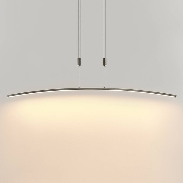 Lampa wisząca Phillie Lindby, możliwość ściemniania, aluminiowy / szary / cynkowy, salon / jadalnia, metal, nowoczesny