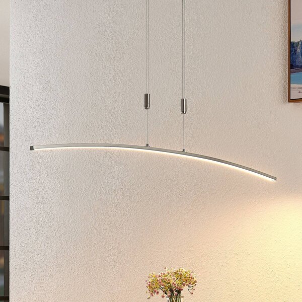 Lampa wisząca Phillie Lindby, możliwość ściemniania, aluminiowy / szary / cynkowy, salon / jadalnia, metal, nowoczesny