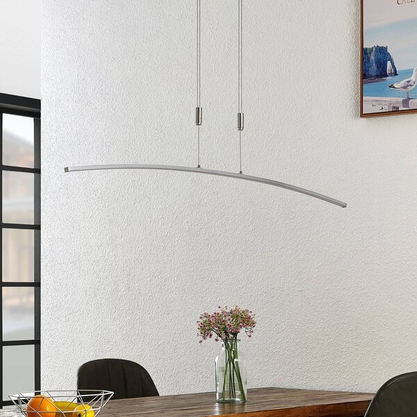 Lampa wisząca Phillie Lindby, możliwość ściemniania, aluminiowy / szary / cynkowy, salon / jadalnia, metal, nowoczesny