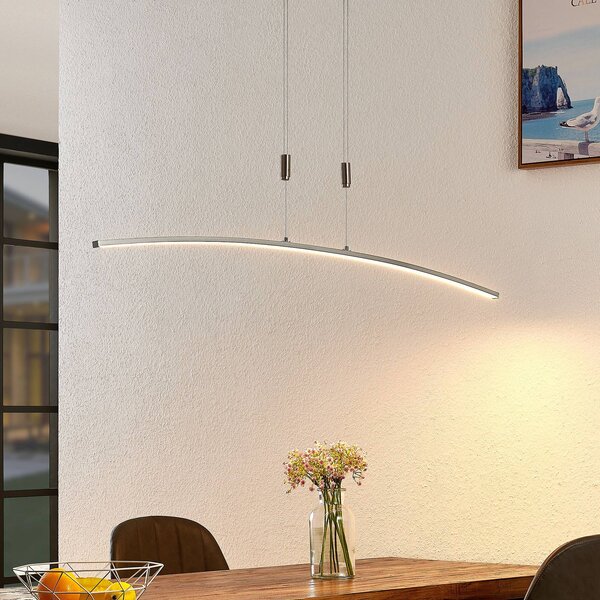 Lampa wisząca Phillie Lindby, możliwość ściemniania, aluminiowy / szary / cynkowy, salon / jadalnia, metal, nowoczesny
