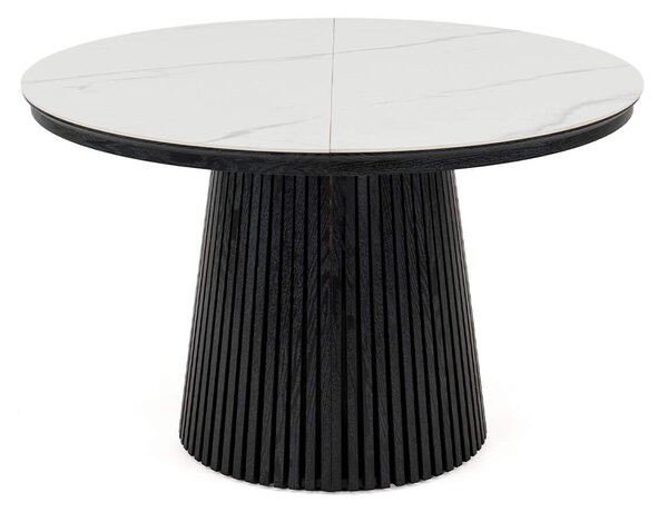 MebleMWM Stół okrągły rozkładany IMPERIAL | 120/160/200 Czarny | blat ceramiczny