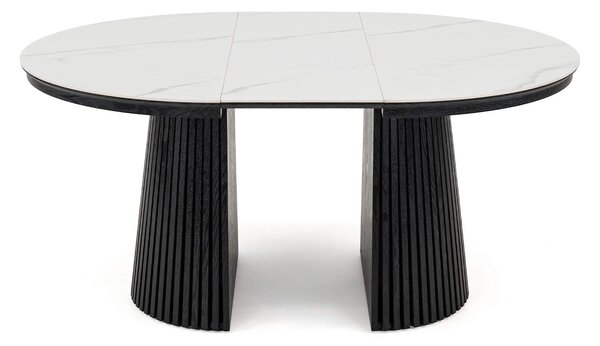 MebleMWM Stół okrągły rozkładany IMPERIAL | 120/160/200 Czarny | blat ceramiczny
