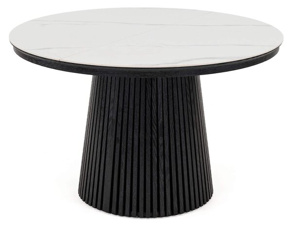 MebleMWM Stół okrągły rozkładany IMPERIAL | 120/160/200 Czarny | blat ceramiczny