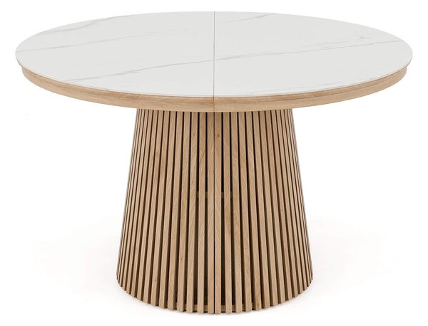 MebleMWM Stół okrągły rozkładany IMPERIAL | 120/160/200 Dąb natural | blat ceramiczny