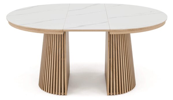 MebleMWM Stół okrągły rozkładany IMPERIAL | 120/160/200 Dąb natural | blat ceramiczny