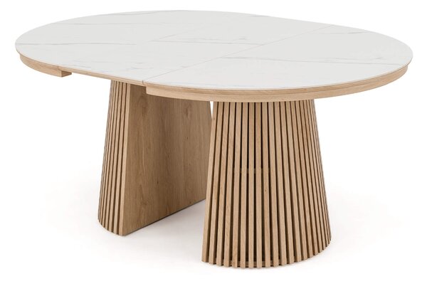 MebleMWM Stół okrągły rozkładany IMPERIAL | 120/160/200 Dąb natural | blat ceramiczny