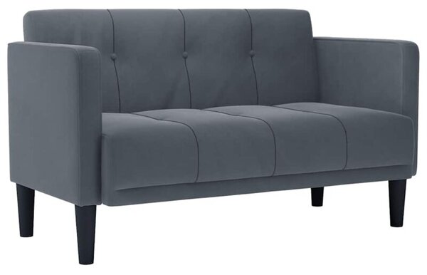 Sofa dwuosobowa ciemnoszara 111 cm aksamit