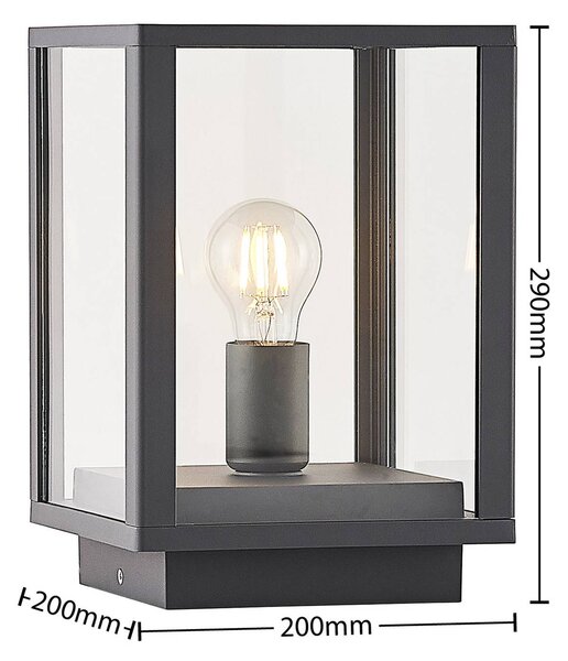 Lampa ogrodowa stojąca Giavanna Lindby, możliwość ściemniania, czarny, aluminium, nowoczesny