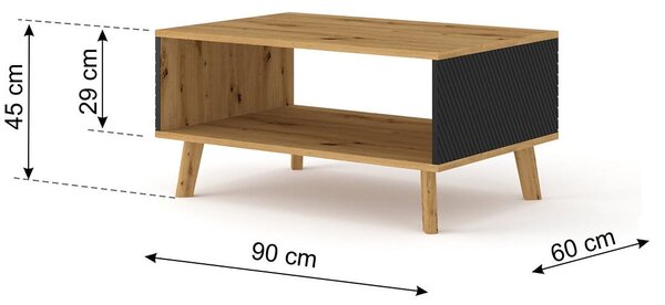 Loftowy stolik kawowy ława na nóżkach | Umeblowana.com