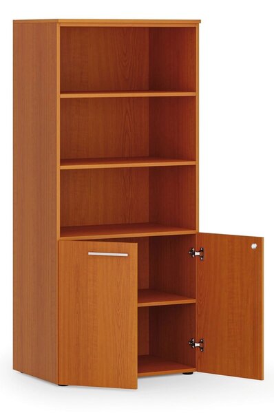 Szafa biurowa z drzwiami niskimi PRIMO WOOD, 800 x 500 x 1781 mm, czereśnia