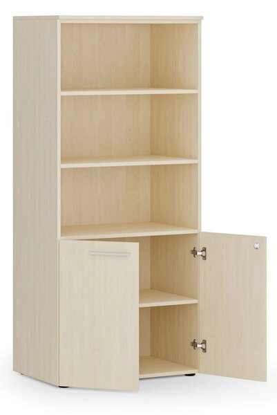Szafa biurowa z drzwiami niskimi PRIMO WOOD, 800 x 500 x 1781 mm, brzoza