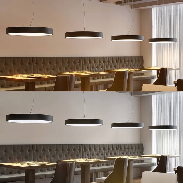 Lampa wisząca Noabelle Arcchio, możliwość ściemniania, czarny, kuchnia, metal, nowoczesny
