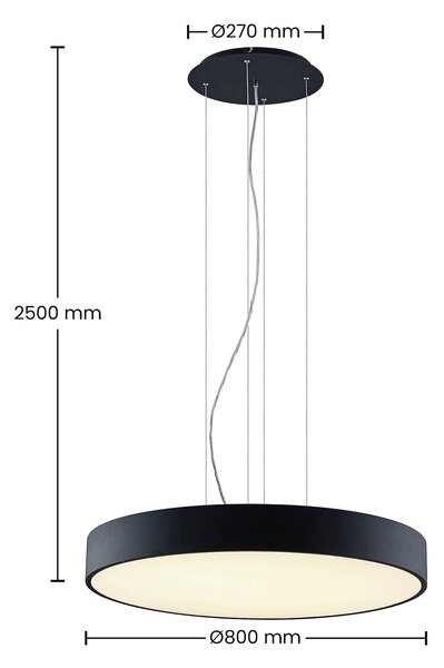 Lampa wisząca Noabelle Arcchio, możliwość ściemniania, czarny, kuchnia, metal, nowoczesny