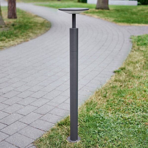 Słupek oświetleniowy LED Fenia Lucande, czarny, aluminium, nowoczesny