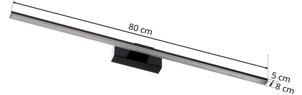 Kinkiet Miroir MCJ, czarny, łazienka, aluminium, nowoczesny