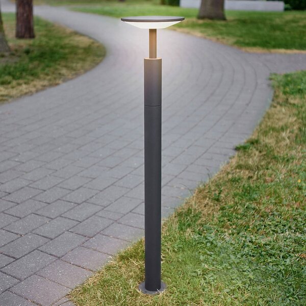 Słupek oświetleniowy LED Fenia Lucande, czarny, aluminium, nowoczesny