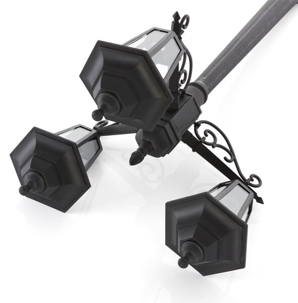 Lampa zewnętrzna Lindby Nane, 217 cm, czarna, odporność na działanie wody Nane Lindby, możliwość ściemniania, czarny, tworzywo sztuczne, antyczny