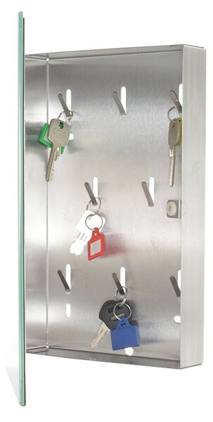 Skrzynka na klucze KEY GLASS, na 8 kluczy, biała