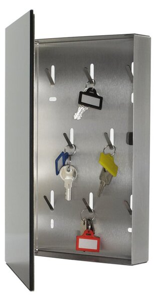 Skrzynka na klucze KEY GLASS, na 8 kluczy, czarna
