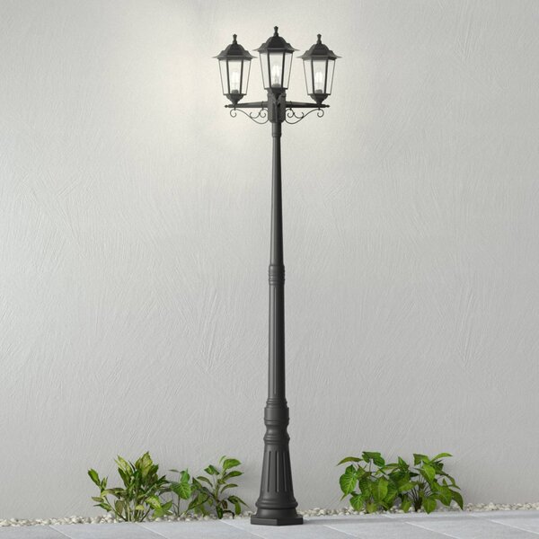 Lampa zewnętrzna Lindby Nane, 217 cm, czarna, odporność na działanie wody Nane Lindby, możliwość ściemniania, czarny, tworzywo sztuczne, antyczny