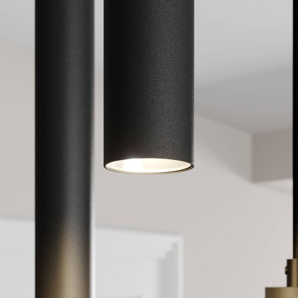 Lampa wisząca Franka Arcchio, czarny, salon / jadalnia, aluminium, nowoczesny