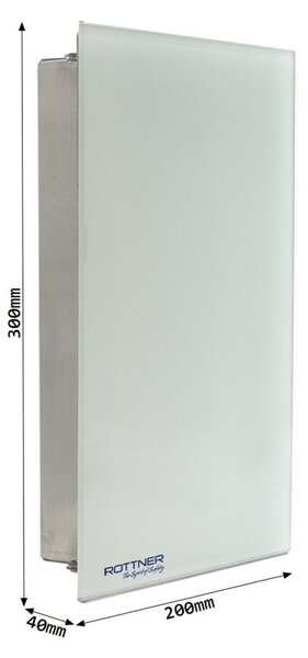 Skrzynka na klucze KEY GLASS, na 8 kluczy, biała