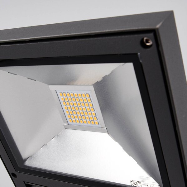 Reflektor zewnętrzny LED Maica, antracytowy, obrotowy, IP65 Maica Lucande, czarny, aluminium, nowoczesny