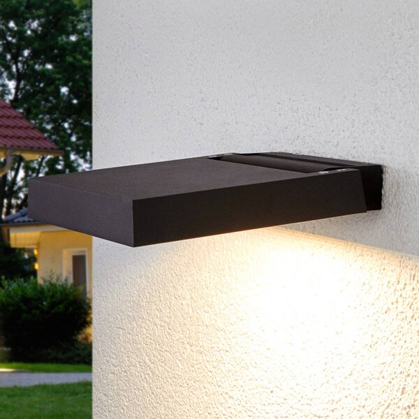 Reflektor zewnętrzny LED Maica, antracytowy, obrotowy, IP65 Maica Lucande, czarny, aluminium, nowoczesny