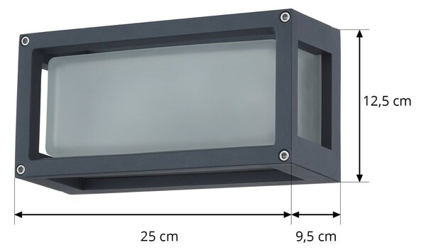 Kinkiet zewnętrzny Aurelien Lucande, możliwość ściemniania, czarny, aluminium, nowoczesny