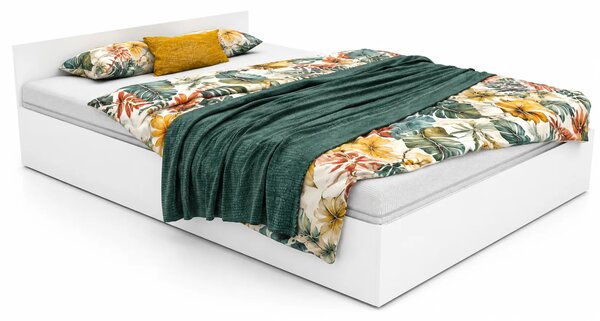 Białe skandynawskie niskie łóżko w 3 rozmiarach 120/140/160x200 H6-G02
