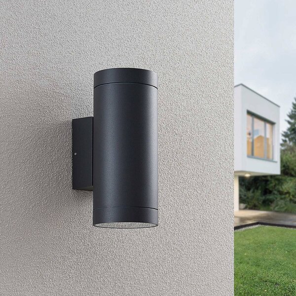Kinkiet zewnętrzny Thomke Lucande, możliwość ściemniania, aluminiowy / szary / cynkowy, aluminium, nowoczesny
