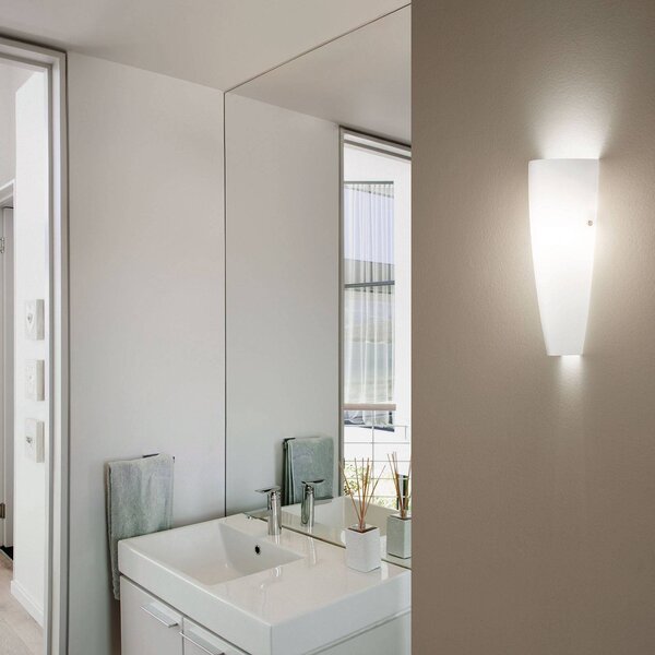 Fabas Luce Kinkiet DEDALO, możliwość ściemniania, biały / opal, łazienka, szkło, nowoczesny