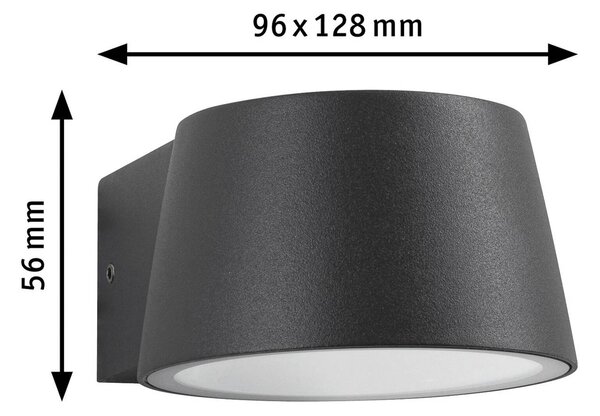 Paulmann Kinkiet zewnętrzny LED Capea, czarny, aluminium, nowoczesny