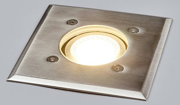 Lindby Oprawa wpuszczana podłogowa Insa, 11 x cm, GU10, IP67 Insa Lindby, możliwość ściemniania, aluminiowy / szary / cynkowy, stal szlachetna, nowoczesny