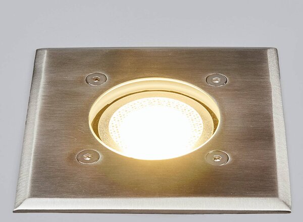 Lindby Oprawa wpuszczana podłogowa Insa, 11 x cm, GU10, IP67 Insa Lindby, możliwość ściemniania, aluminiowy / szary / cynkowy, stal szlachetna, nowoczesny