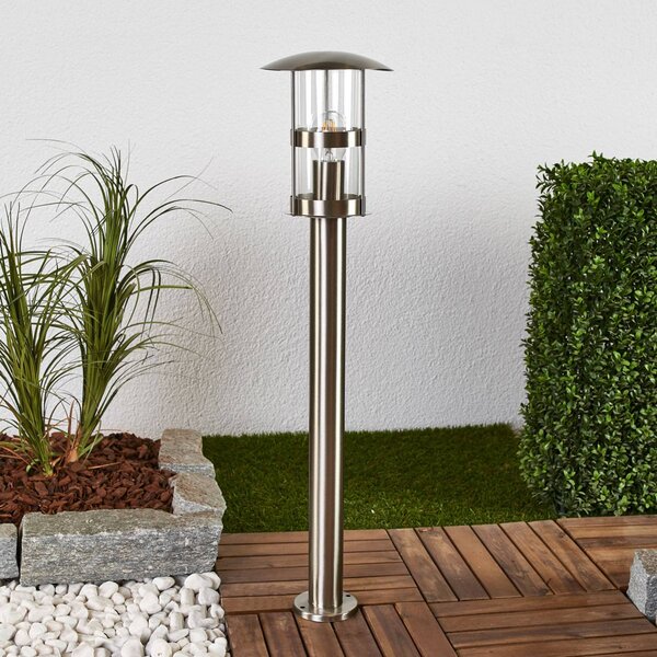 Lindby Słupek oświetleniowy Noemi, szary, stal nierdzewna, 80 cm, IP44 Noemi Lindby, możliwość ściemniania, aluminiowy / szary / cynkowy, stal szlachetna, nowoczesny