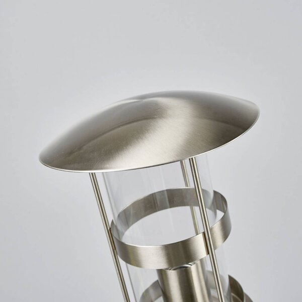 Lindby Słupek oświetleniowy Noemi, szary, stal nierdzewna, 80 cm, IP44 Noemi Lindby, możliwość ściemniania, aluminiowy / szary / cynkowy, stal szlachetna, nowoczesny