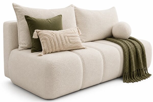 Kremowa sofa nowoczesna boucle z funkcją spania L9-H07