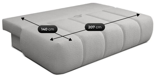 Szara nowoczesna sofa rozkładana boucle H7-Z58