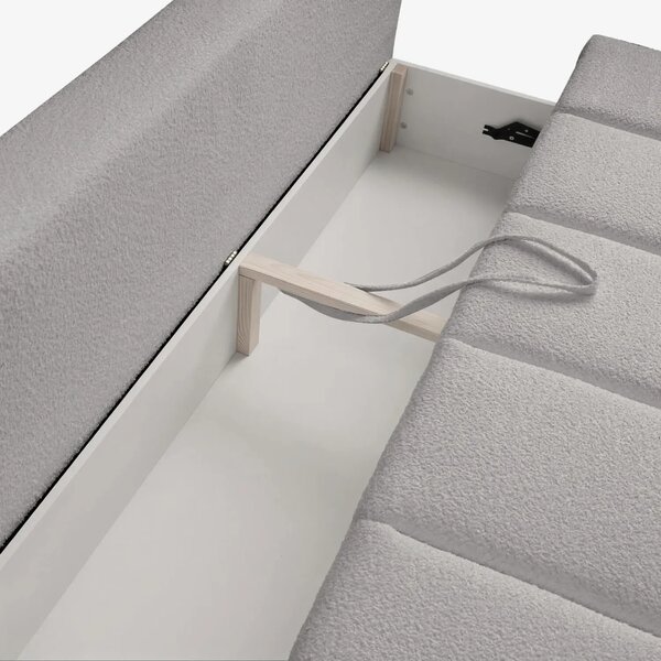 Szara nowoczesna sofa rozkładana boucle H7-Z58