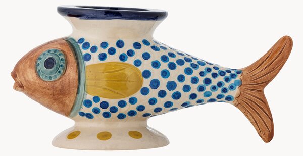 Ręcznie malowany wazon z kamionki Nobu, W 15 cm