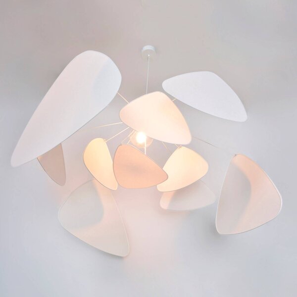 MARKET SET Lampa wisząca designerska Screen XL, możliwość ściemniania, biały / opal, salon / jadalnia, papier / lunolit / lunopal, design