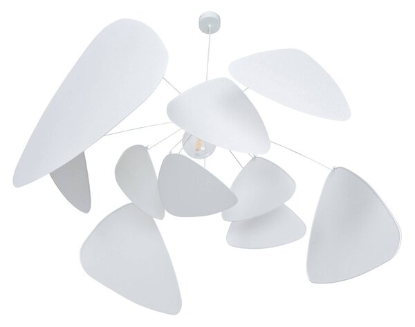 MARKET SET Lampa wisząca designerska Screen XL, możliwość ściemniania, biały / opal, salon / jadalnia, papier / lunolit / lunopal, design