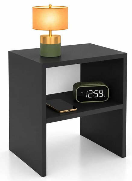 Czarna minimalistyczna szafka nocna 40 cm z półką R6-W69